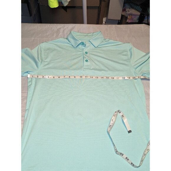 Callaway Mens Size Medium Blue Pin Stripped Opti Dry Short Sleeve Polo Golf - Picture 10 of 12